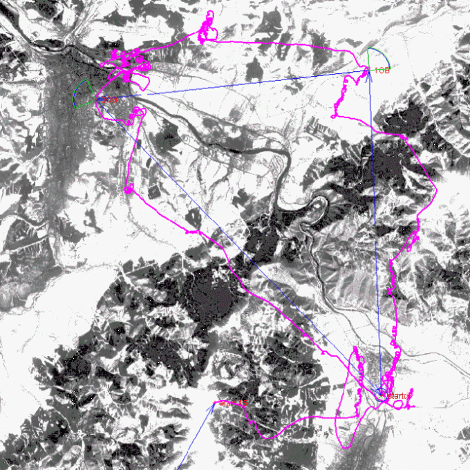 Trojrozměrný průmět dráhy letu