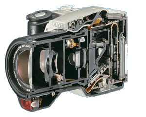  Řez fotoaparátem Olympus Camedia C-2500L 