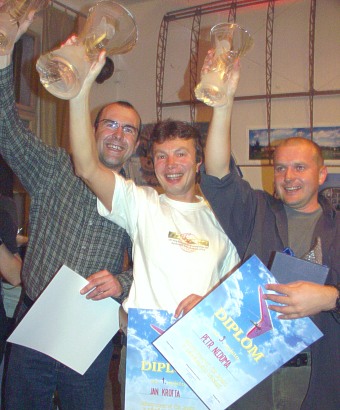  V�t�zov� Mistrovstv� �R - zleva Petr Tu�ek, Honza Krofta a Petr Nedoma 